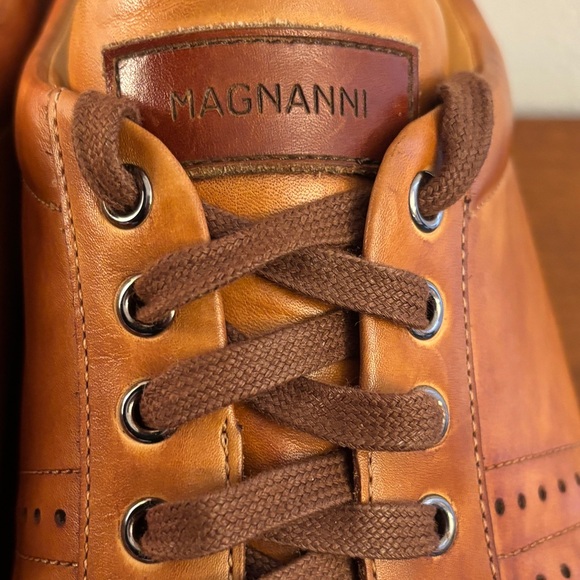 Magnanni Cognac Perforated Leather Sneakers main image 9